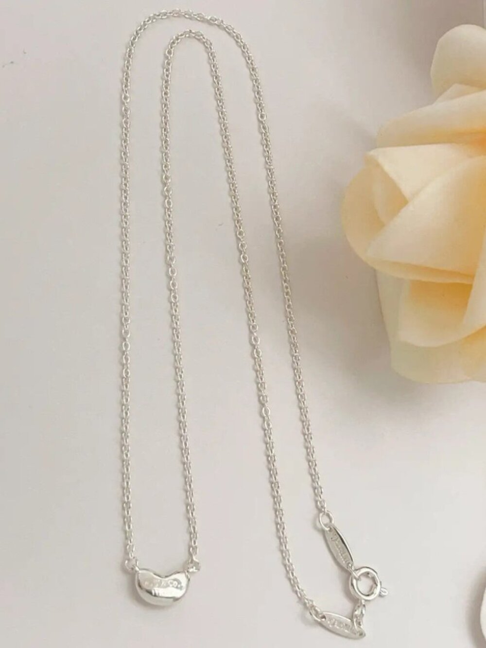 Tiffany & Co. Silver Bean Necklace